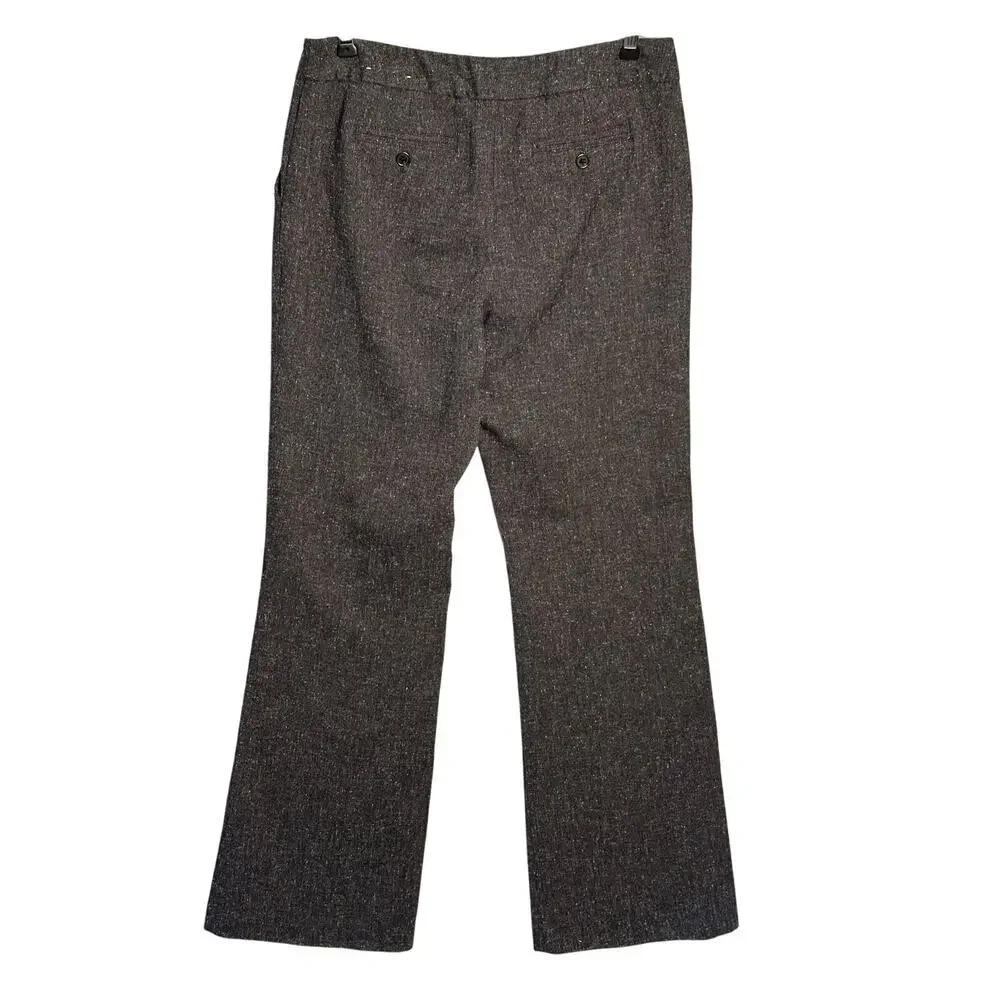 Laundry by Shelli‎ Segal Sz 8 Wide Leg Dark Gray Trouser Pants Slacks Heathered
